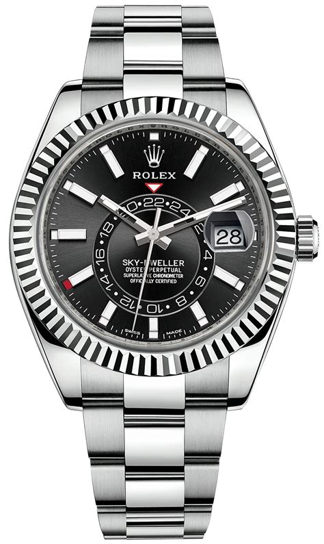 rolex sky dweller steel black|sky dweller rolex 42 mm.